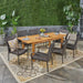 Hayes Outdoor 9 Piece Wood and Wicker Expandable Dining Set by Christopher Knight Home
