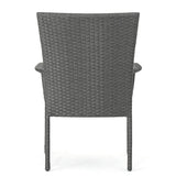 Hayes Outdoor 9 Piece Wood and Wicker Expandable Dining Set by Christopher Knight Home