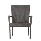 Hayes Outdoor 9 Piece Wood and Wicker Expandable Dining Set by Christopher Knight Home