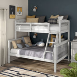 Furniture of America Hayes Twin over Full Solid Wood Detachable Bunk Bed with Ladder