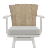 Hazel Solid Teak Wood and Metal Outdoor Patio Bar Height Swivel Adirondack Chair Bar Stool