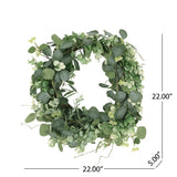 Hazlett 22" Floral Eucalyptus Artificial Wreath by Christopher Knight Home