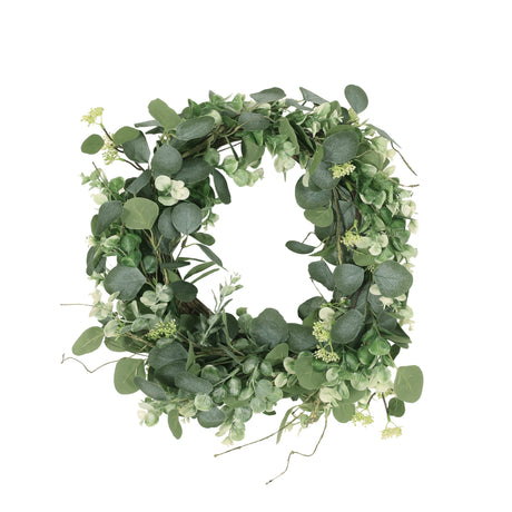 Hazlett 22" Floral Eucalyptus Artificial Wreath by Christopher Knight Home