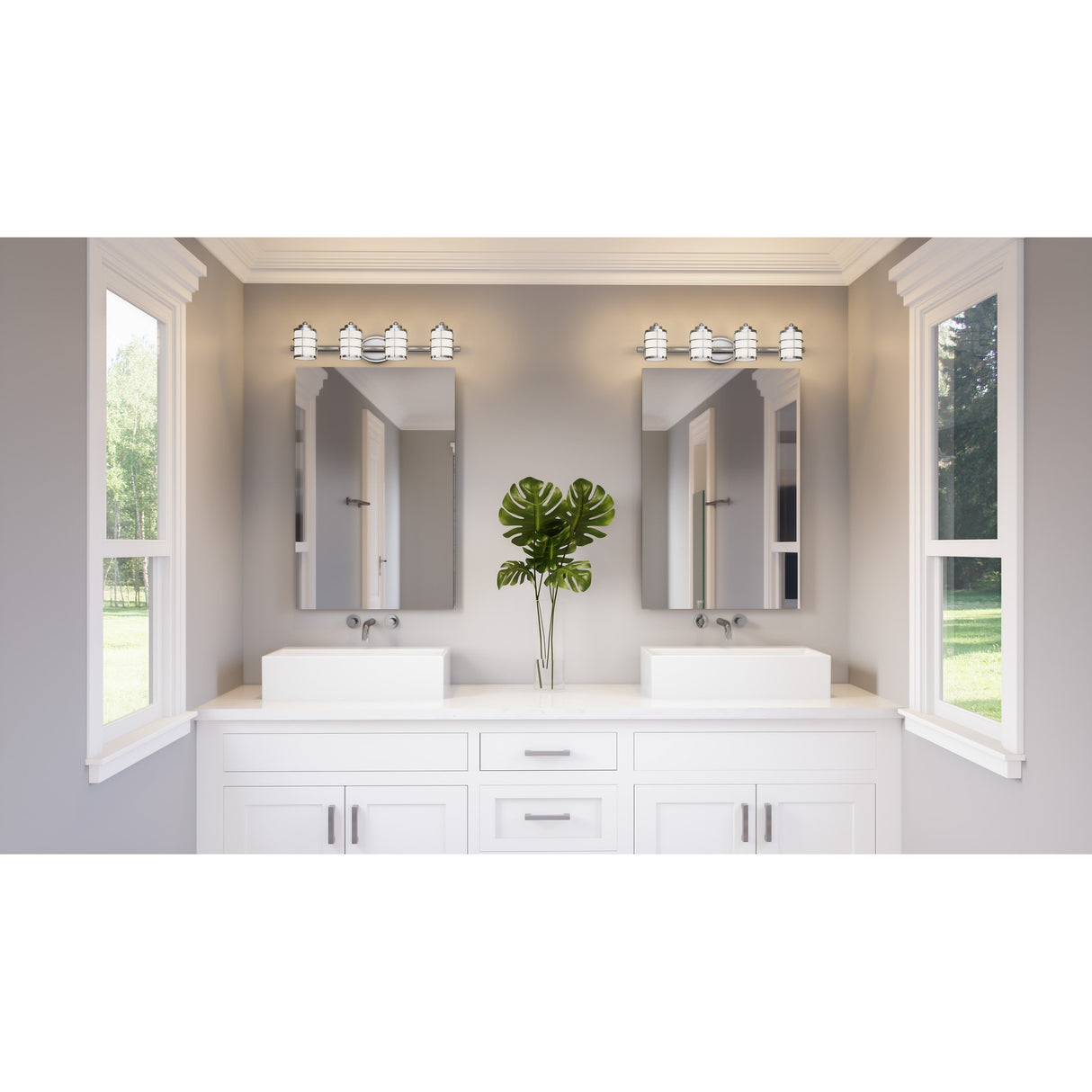 Hazlett 4-Light Polished Chrome Vanity Light