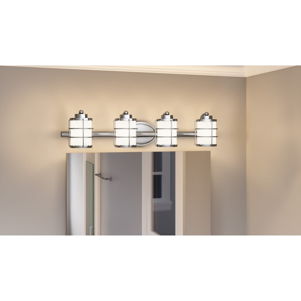 Hazlett 4-Light Polished Chrome Vanity Light