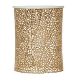 Hearney Modern Glam Handcrafted Aluminum Side Table with Marble Top by Christopher Knight Home - 15.50" L x 15.50" W x 19.75" H