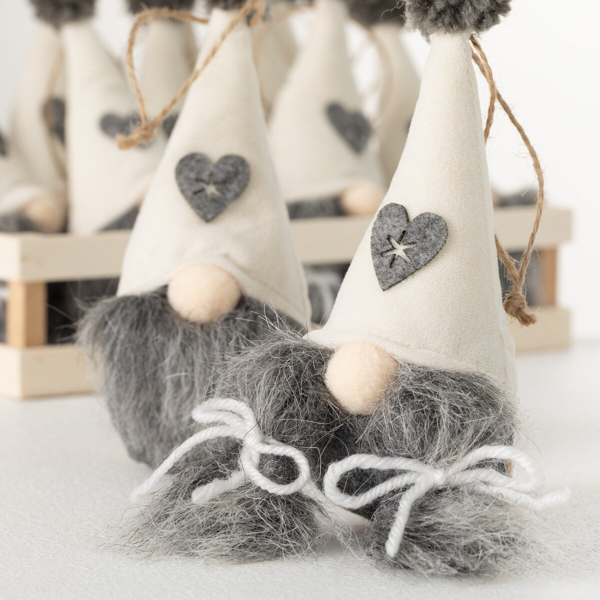 Heart Gnome Crate Ornament Multicolor 6"H Set of 12 - 10"L x 6.75"W x 6"H