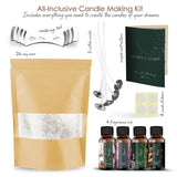 Hearth & Harbor Mini DIY Candle Making Supply Kit - 2lbs Soy Wax, Fragrance Oil, Cotton Wicks, Centering Tool, and Glue Stickers