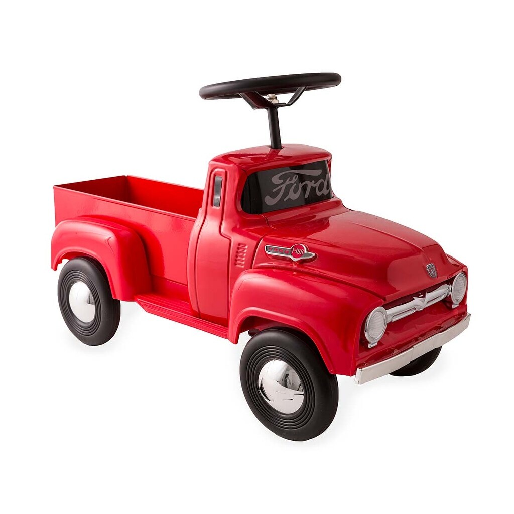 HearthSong Foot-to-Floor 1956 Retro Ford-100 Pickup Truck Ride-On, For Ages 18 Months and Up