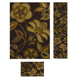 Heatset Collection Flower Power Brown 3-piece Rug Set