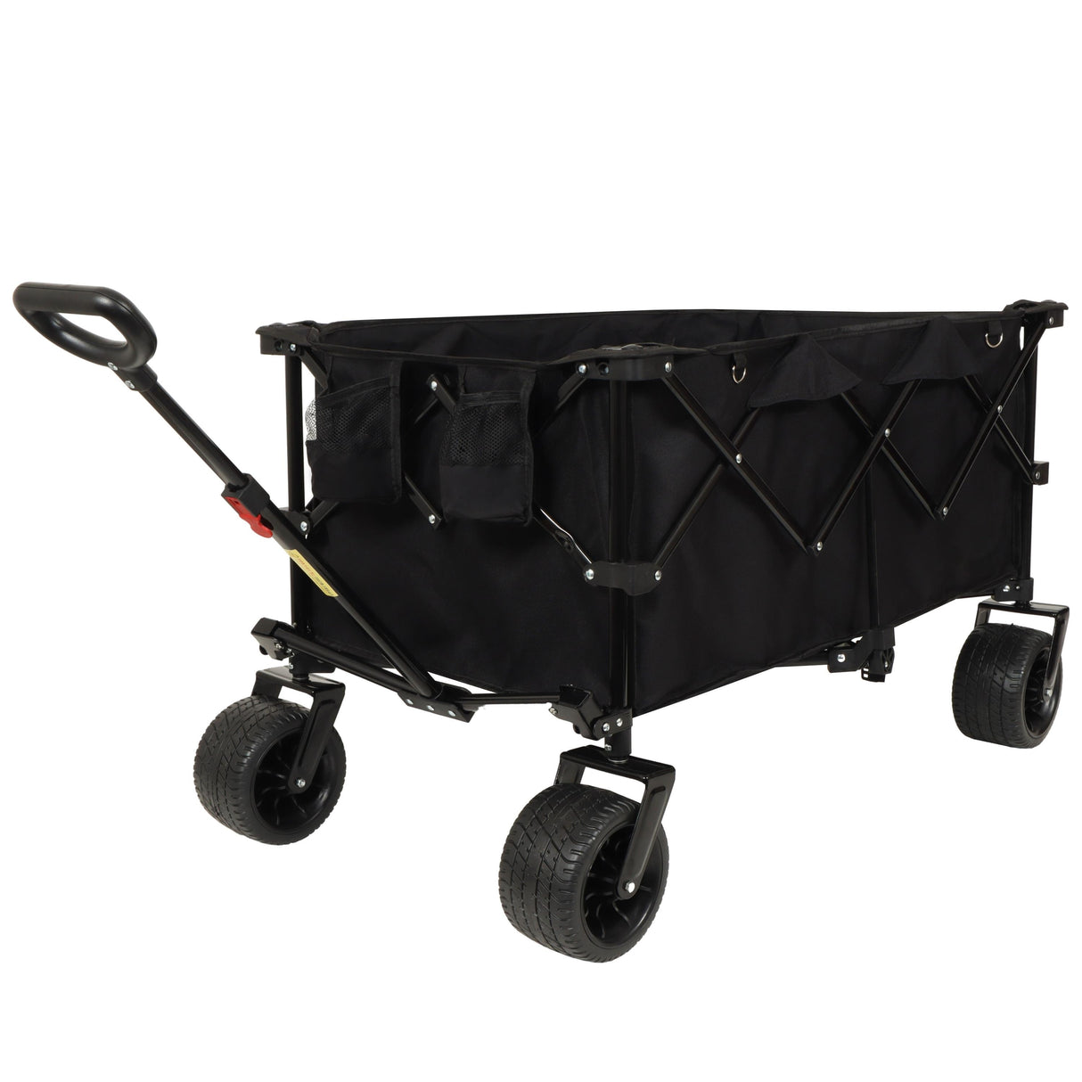 Heavy-Duty 360lb Capacity Foldable Utility Wagon-All-Terrain Quiet Wheels, Adjustable Handle & Cup Holders for Gardening