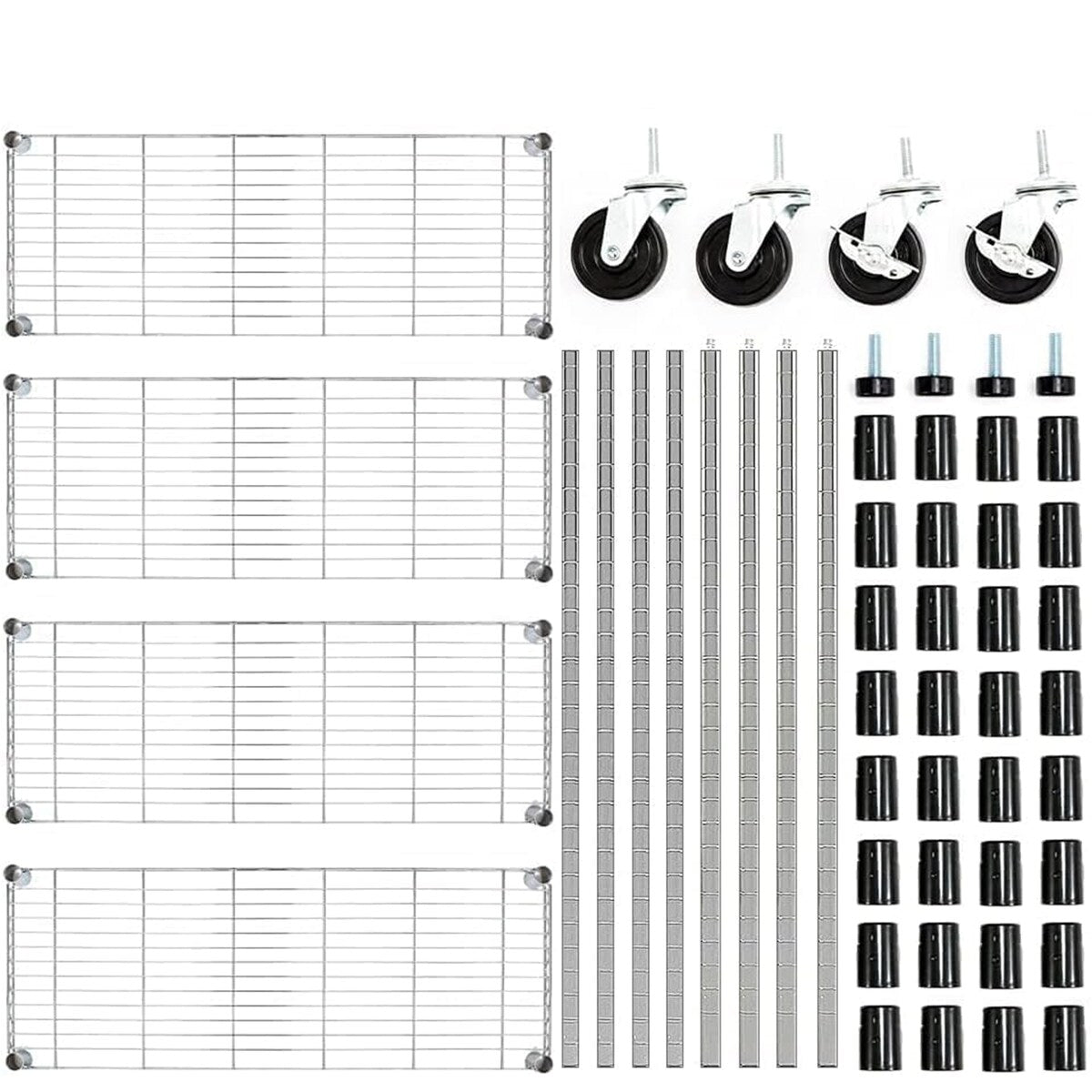 Heavy-Duty 4/5-Tier Carbon Steel Shelving 350lbs/Shelf