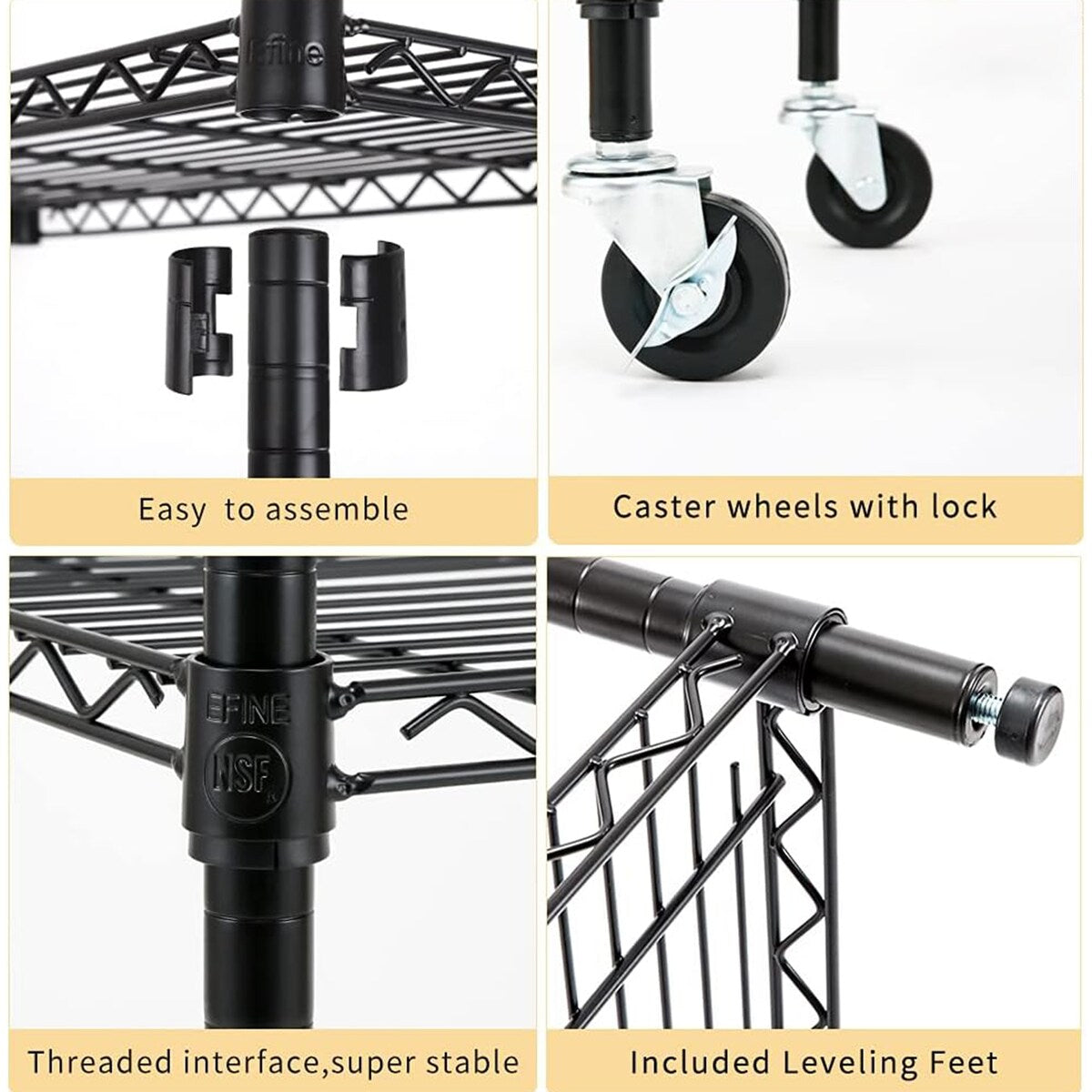 Heavy-Duty 4/5-Tier Carbon Steel Shelving 350lbs/Shelf
