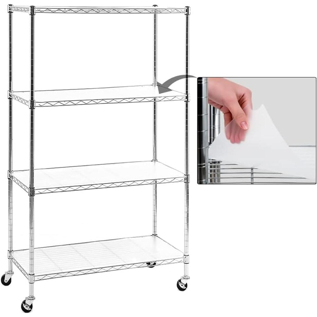Heavy-Duty 4/5-Tier Carbon Steel Shelving 350lbs/Shelf