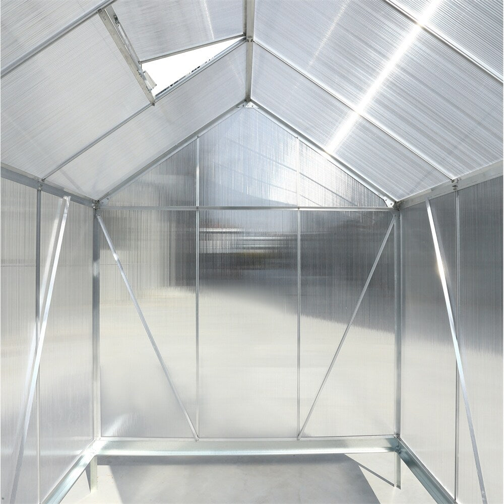 Heavy Duty Aluminum Outdoor Polycarbonate Greenhouse with Rain Gutter