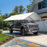 MAISON ARTS Heavy Duty Carport 12x20 ft - Height Adjustable Car Canopy Garage for Boat & Party Tents