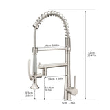 Heavy Duty Commercial Style LEDKitchen Sink Faucet, Single Handle Pre-Rinse Spring Sprayer Kitchen Faucets