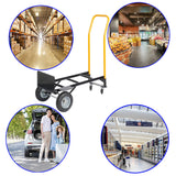 Heavy Duty Dual Purpose Hand Truck ‚Äì 2 Wheel Dolly & 4 Wheel Push Cart with Swivel Wheels