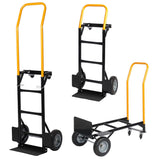 Heavy Duty Dual Purpose Hand Truck ‚Äì 2 Wheel Dolly & 4 Wheel Push Cart with Swivel Wheels