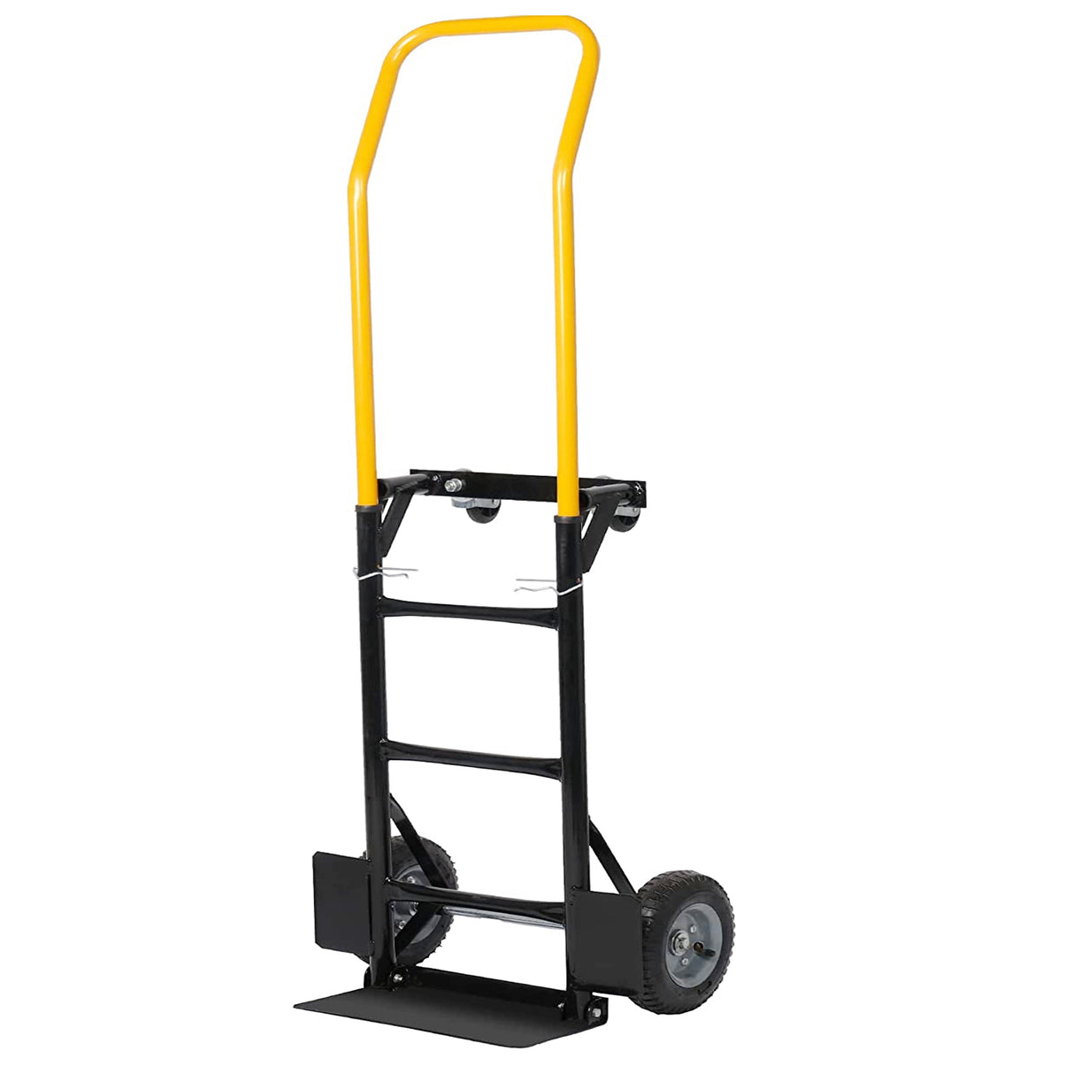 Heavy Duty Dual Purpose Hand Truck ‚Äì 2 Wheel Dolly & 4 Wheel Push Cart with Swivel Wheels