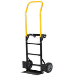 Heavy Duty Dual Purpose Hand Truck ‚Äì 2 Wheel Dolly & 4 Wheel Push Cart with Swivel Wheels