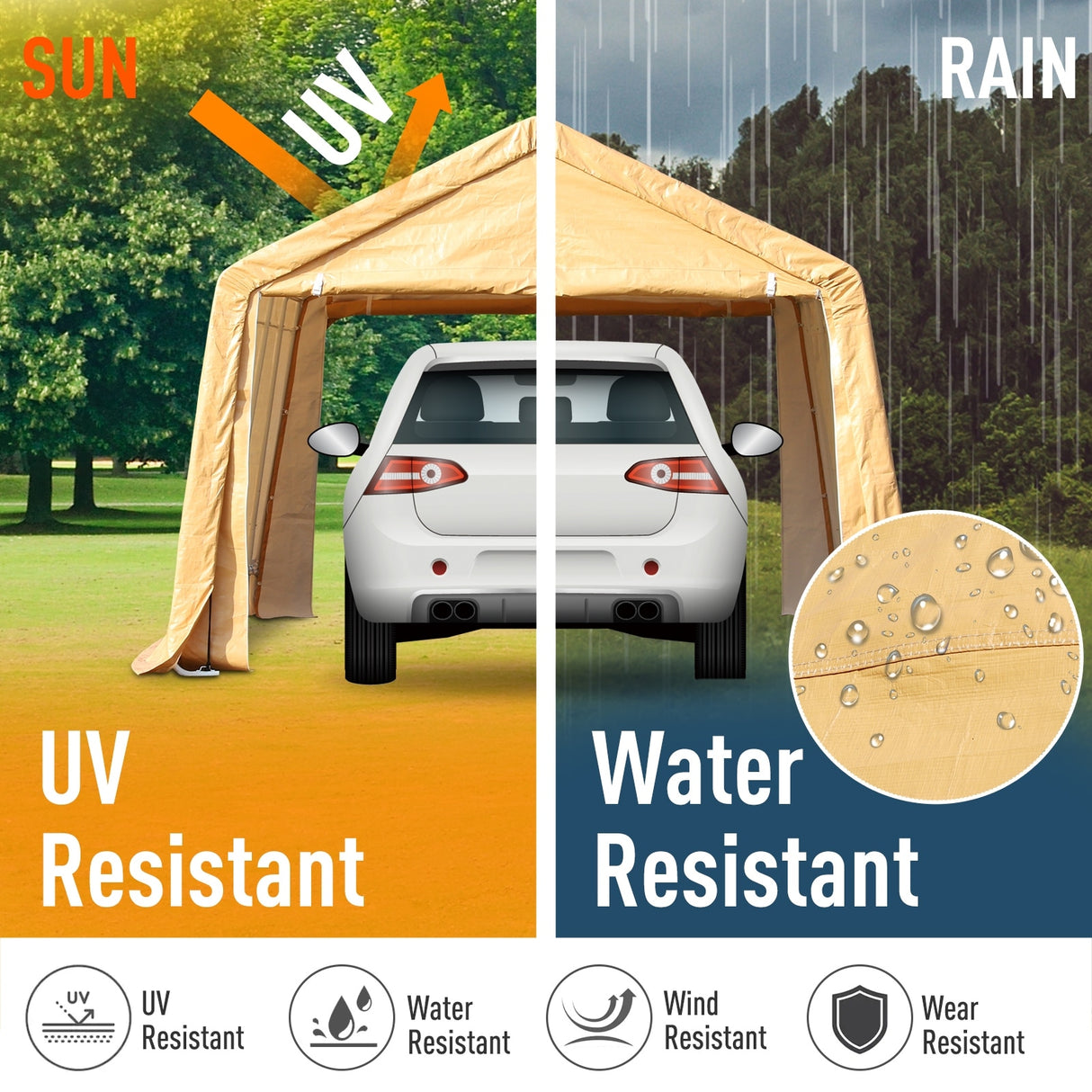 Outsunny 20' x 12' Heavy Duty Outdoor Temporary Carport Canopy Tent with Durable Construction & a Simple Setup