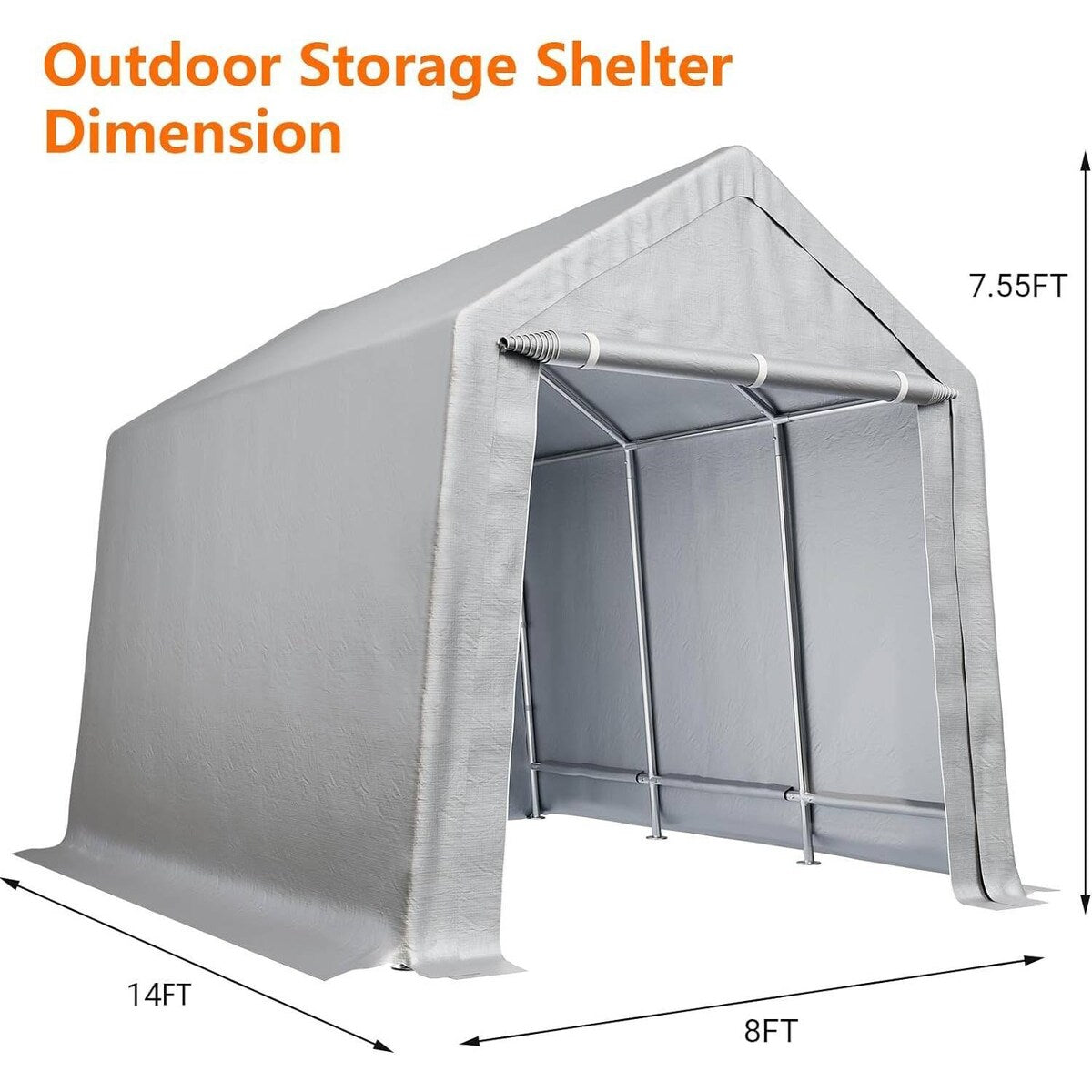 Heavy Duty Waterproof Outdoor Storage Shed, Carport