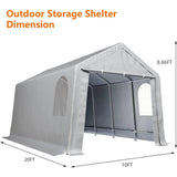 Heavy Duty Waterproof Outdoor Storage Shed, Carport