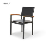 Heck Extendable Teak Outdoor Dining Set for 8/12 Person, Aluminum, by HIGOLD