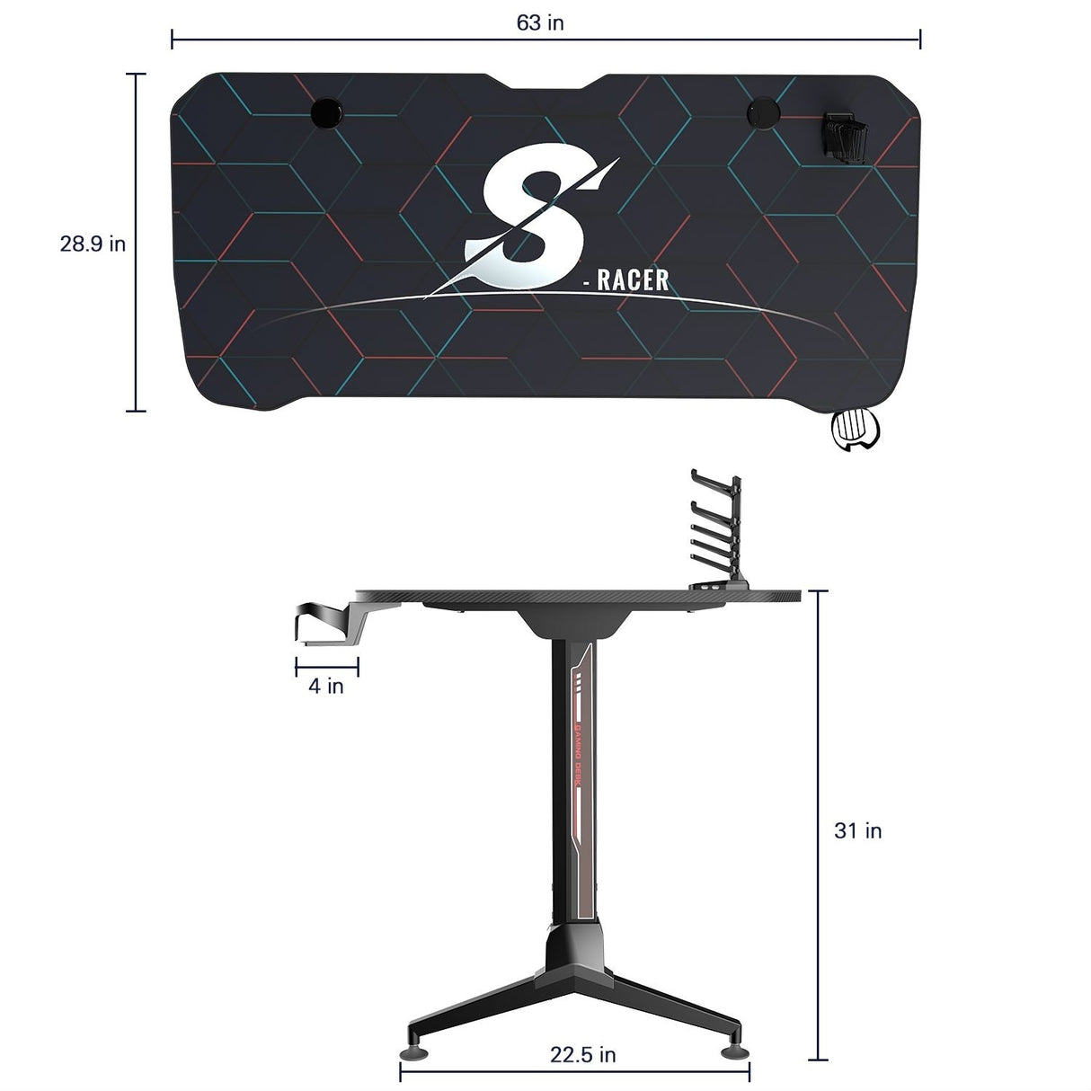 Homall Height Adjustable Gaming Desk 63 Inch T Shape Pc Computer Desk Office Worksation