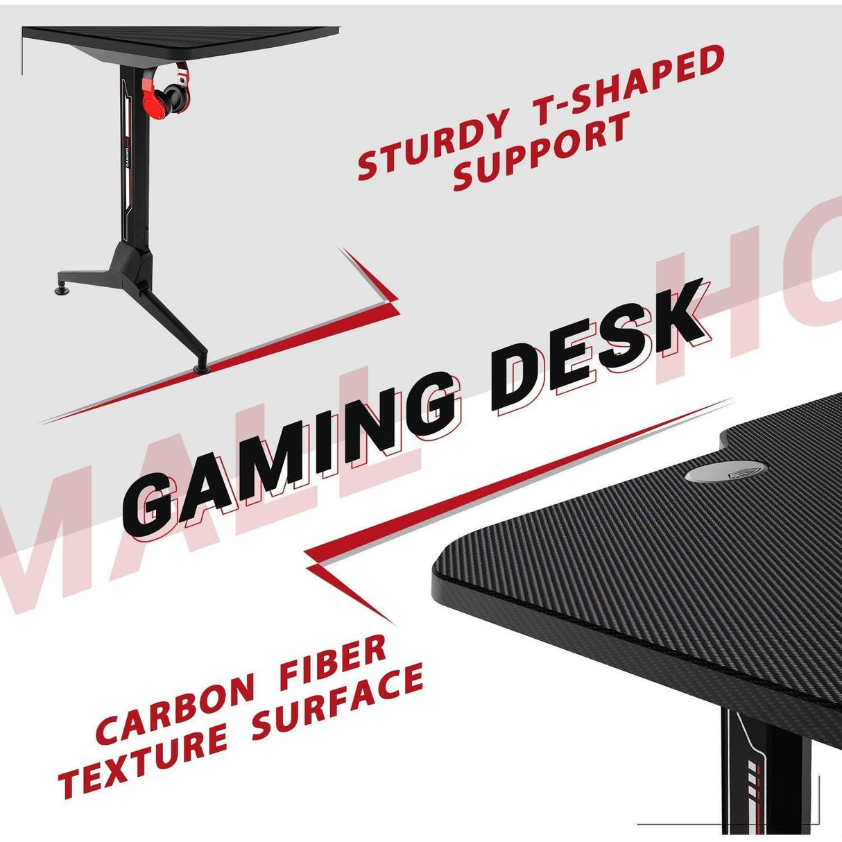 Homall Height Adjustable Gaming Desk 63 Inch T Shape Pc Computer Desk Office Worksation