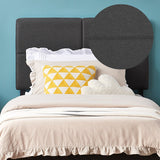 Height Adjustable Upholstered Headboard, Twin /Full/Queen/King Size Headboard, Dark Grey