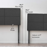 Height Adjustable Upholstered Headboard, Twin /Full/Queen/King Size Headboard, Dark Grey