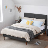 Height Adjustable Upholstered Headboard, Twin /Full/Queen/King Size Headboard, Dark Grey