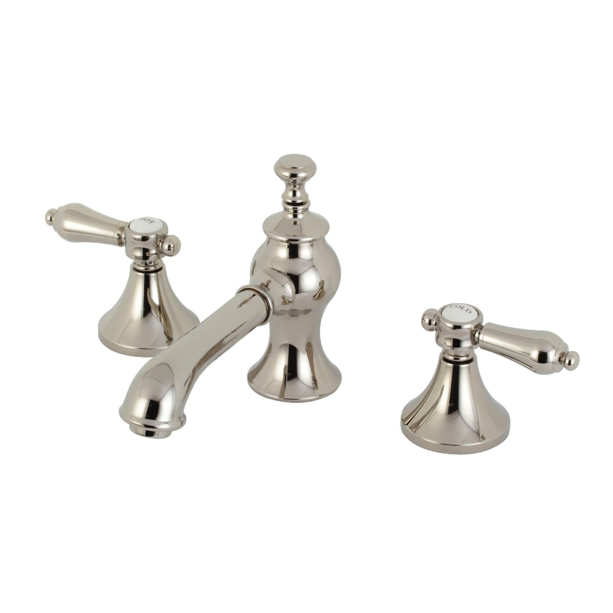 Kingston Brass Heirloom Deck Mount Widespread Bathroom Faucet with Brass Pop-Up