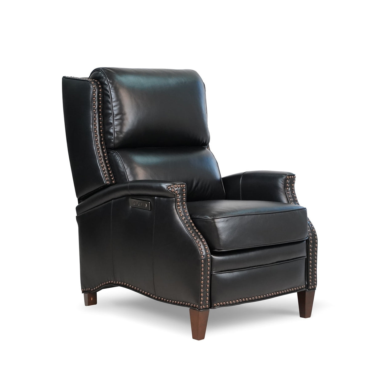 Hekkin Genuine Leather Power Recliner with Adjustable Headrest and USB Port Ultra-Comfy Living Room Seating