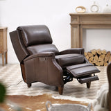 Hekkin Genuine Leather Power Recliner with Adjustable Headrest and USB Port Ultra-Comfy Living Room Seating