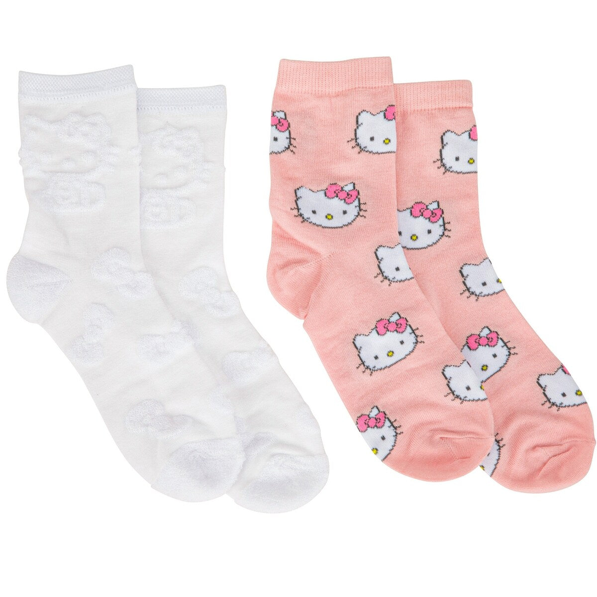 Hello Kitty Face Print Womens Crew Socks 2Pack