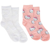 Hello Kitty Face Print Womens Crew Socks 2Pack