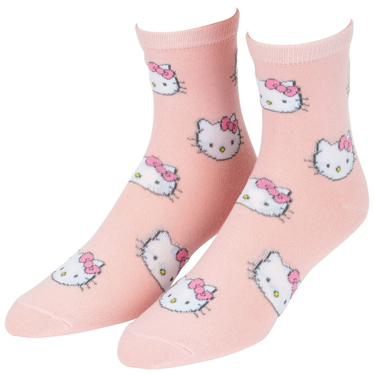 Hello Kitty Face Print Womens Crew Socks 2Pack