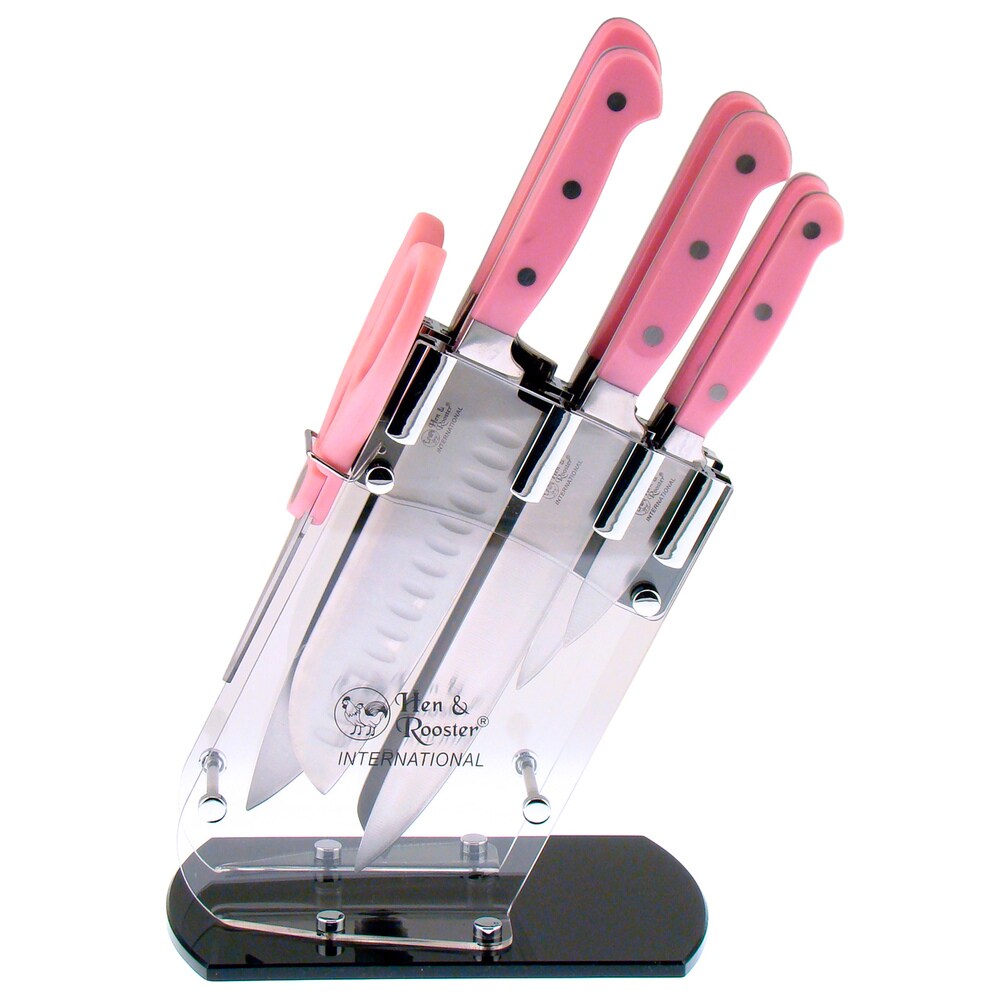 Hen & Rooster 7-piece Pink Kitchen Cutlery Set