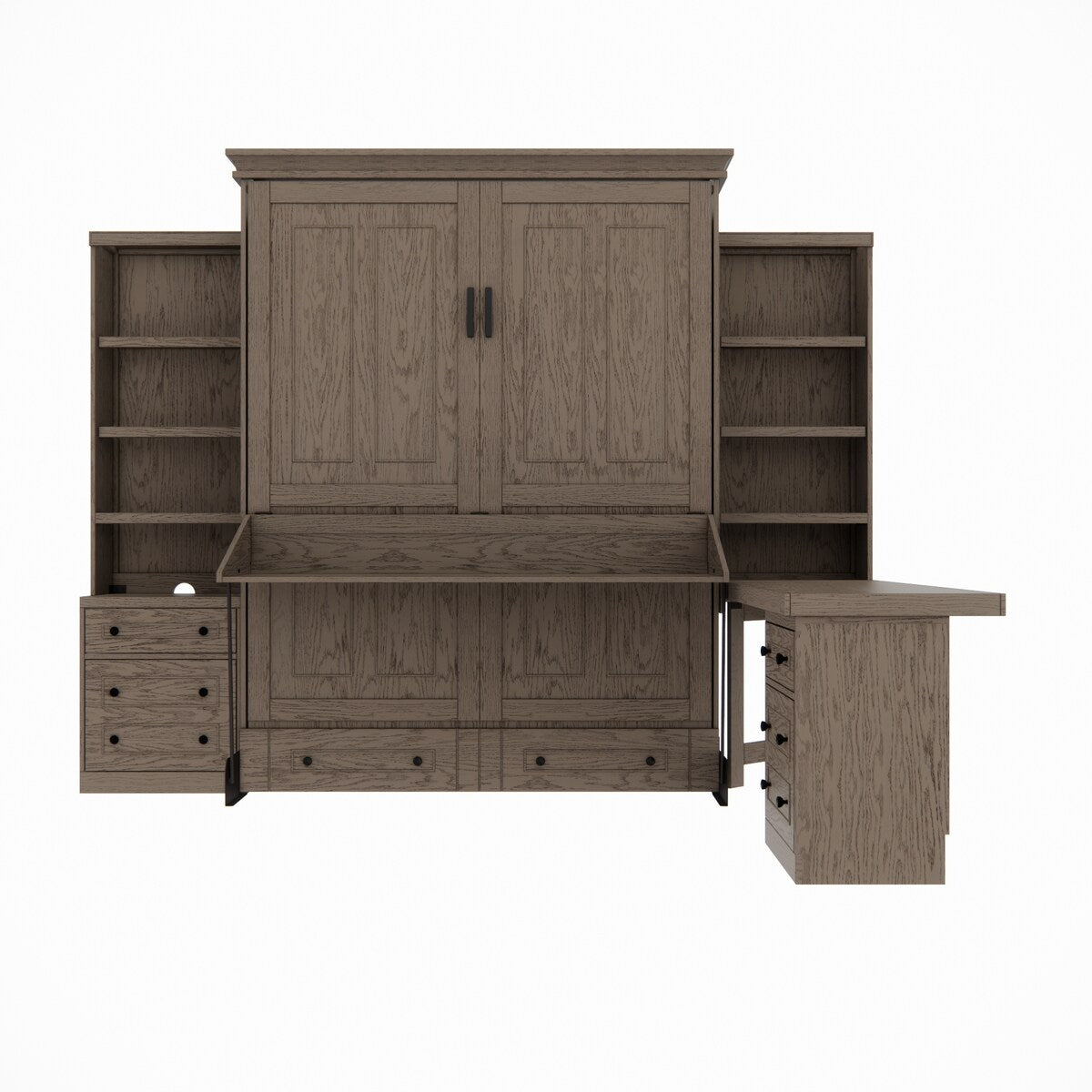 Henderson Queen Office Murphy Desk Bed - 2 Piers, Desktop