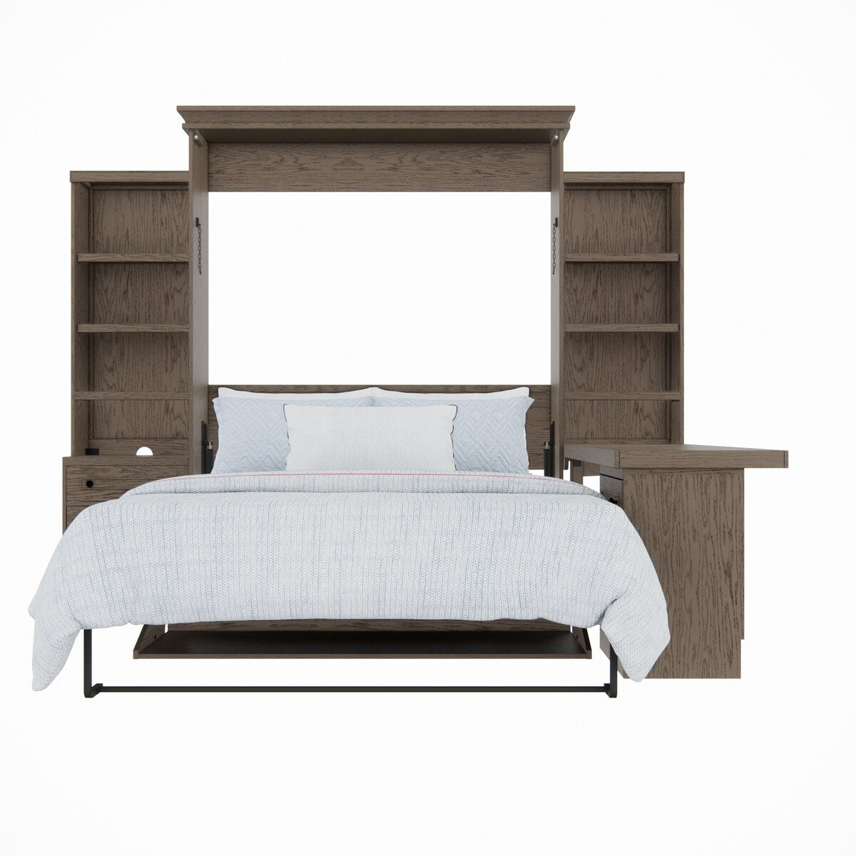 Henderson Queen Office Murphy Desk Bed - 2 Piers, Desktop