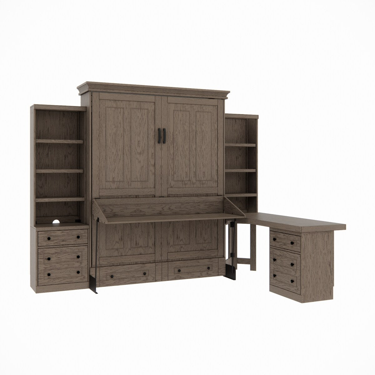 Henderson Queen Office Murphy Desk Bed - 2 Piers, Desktop