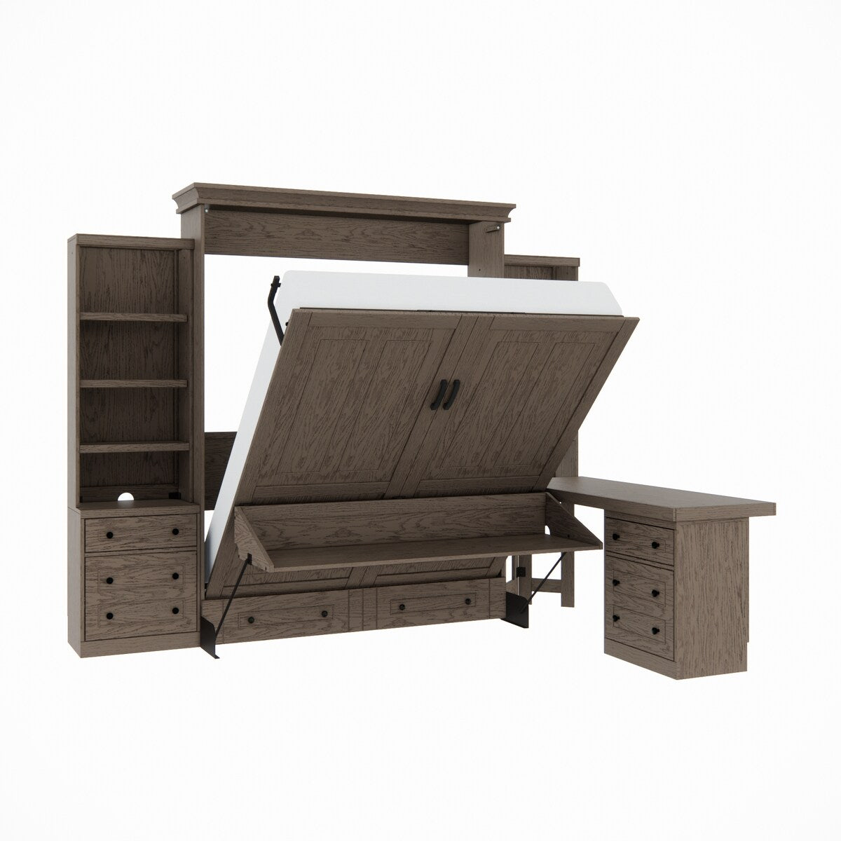 Henderson Queen Office Murphy Desk Bed - 2 Piers, Desktop