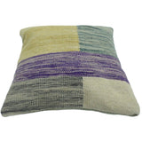 Hendrick Grey/Purple Hand-Woven Kilim Throw Pillow -18"x18"