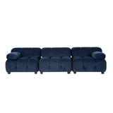 Hennepin Velvet 3 Seater Modular Tufted Sofa by Christopher Knight Home