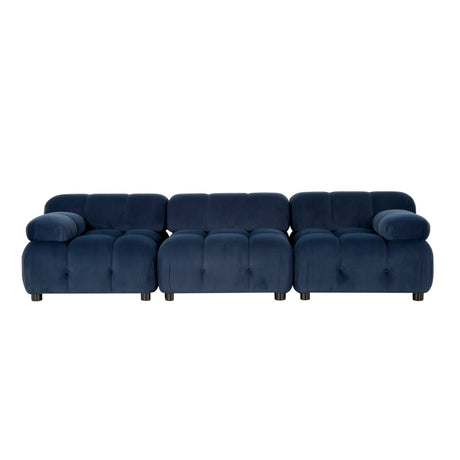 Hennepin Velvet 3 Seater Modular Tufted Sofa by Christopher Knight Home