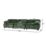 Hennepin Velvet 3 Seater Modular Tufted Sofa by Christopher Knight Home