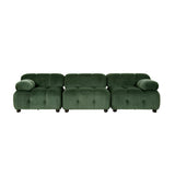 Hennepin Velvet 3 Seater Modular Tufted Sofa by Christopher Knight Home